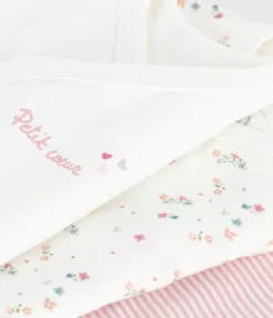 Petit Bateau Bodys|Newborn*Set kurzärmeliger Wickelbodys aus bedruckter Baumwolle variante 2