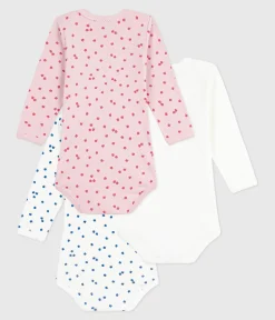 Petit Bateau Bodys*Set langärmeliger Baby-Bodys aus Baumwolle mit Apfelmotiv variante 1
