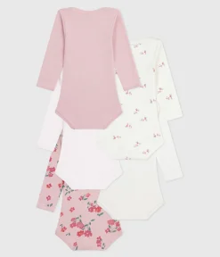 Petit Bateau Bodys*Set langärmeliger Baby-Bodys aus Baumwolle mit Blumenmotiv variante 1