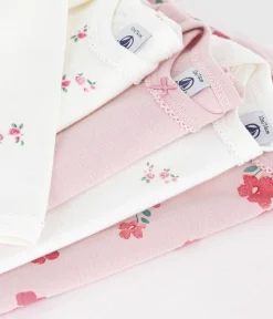 Petit Bateau Bodys*Set langärmeliger Baby-Bodys aus Baumwolle mit Blumenmotiv variante 1
