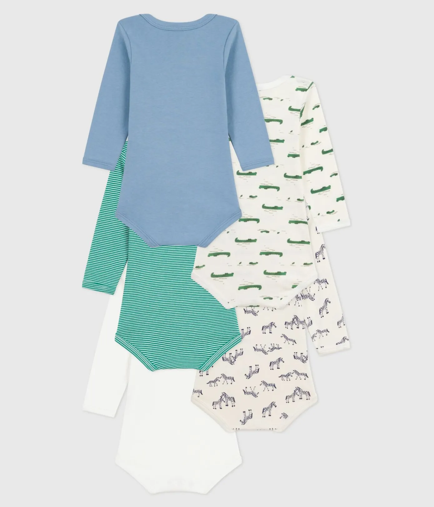 Petit Bateau Bodys*Set langärmeliger Baby-Bodys aus Baumwolle mit Tiermotiv variante 1