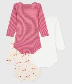 Petit Bateau Bodys*Set langärmeliger Baby-Bodys aus bedruckter Baumwolle variante 1