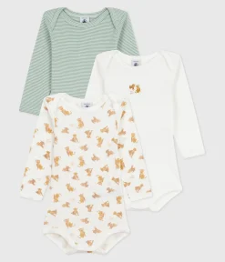 Petit Bateau Bodys*Set langärmeliger Baby-Bodys aus Baumwolle mit Leoparden-Motiv variante 1