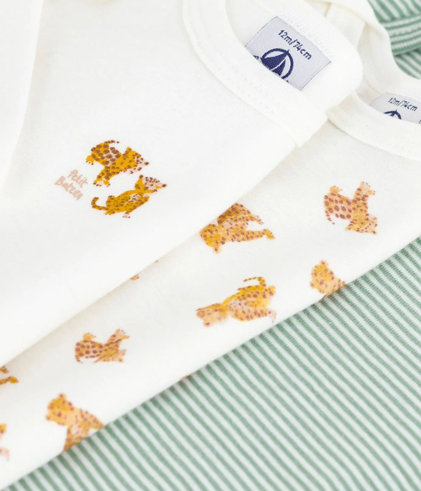 Petit Bateau Bodys*Set langärmeliger Baby-Bodys aus Baumwolle mit Leoparden-Motiv variante 1