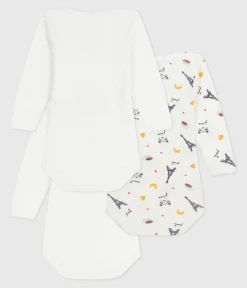 Petit Bateau Bodys*Set langärmeliger Baby-Bodys aus Baumwolle mit Paris-Motiv variante 1
