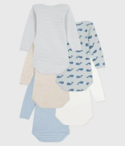 Petit Bateau Bodys*Set langärmeliger Baby-Bodys aus Baumwolle mit Walmotiv variante 1