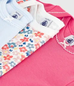 Petit Bateau Bodys*Set langärmeliger Baby-Bodys aus Baumwolle mit Blumenmotiv variante 1