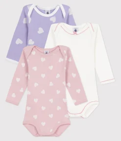 Petit Bateau Bodys*Set langärmeliger Baby-Bodys aus Baumwolle mit Herzmotiv variante 1
