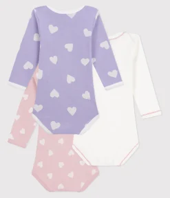 Petit Bateau Bodys*Set langärmeliger Baby-Bodys aus Baumwolle mit Herzmotiv variante 1