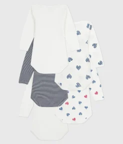 Petit Bateau Bodys*Set langärmeliger Baby-Bodys aus Baumwolle mit Herzmotiv variante 1
