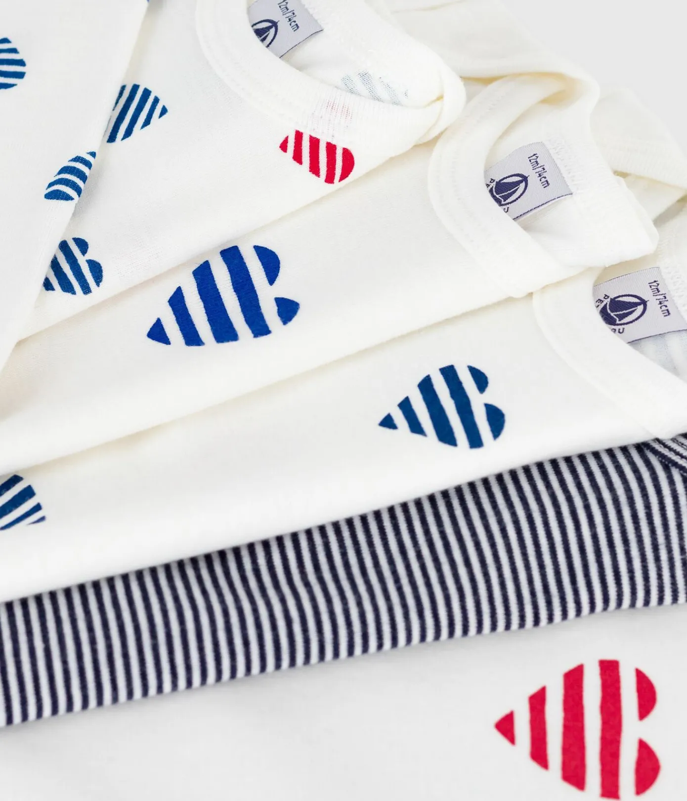 Petit Bateau Bodys*Set langärmeliger Baby-Bodys aus Baumwolle mit Herzmotiv variante 1
