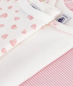 Petit Bateau Bodys*Set langärmeliger Baby-Bodys aus Baumwolle mit Herzmotiv variante 1