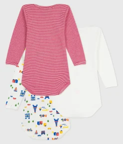 Petit Bateau Bodys*Set langärmeliger Baby-Bodys aus bedruckter Baumwolle variante 1