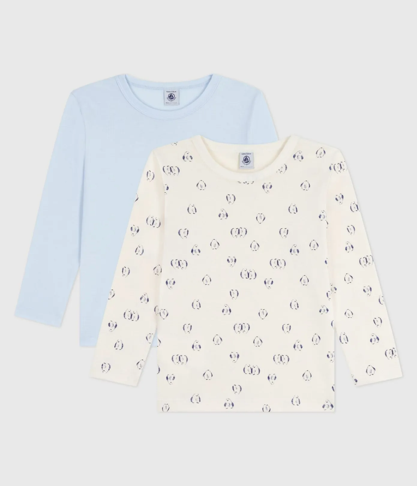 Petit Bateau Unterhemden, Tanktops|T-Shirts, Poloshirts, Hemden*Set langärmeliger Kinder T-Shirts aus bedruckter Baumwolle variante 1