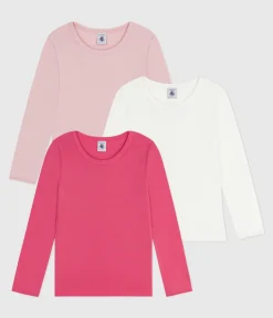 Petit Bateau Unterhemden, Tanktops|T-Shirts, Tops, Oberteile*Set langärmeliger Kinder T-Shirts aus einfarbiger Baumwolle variante 1