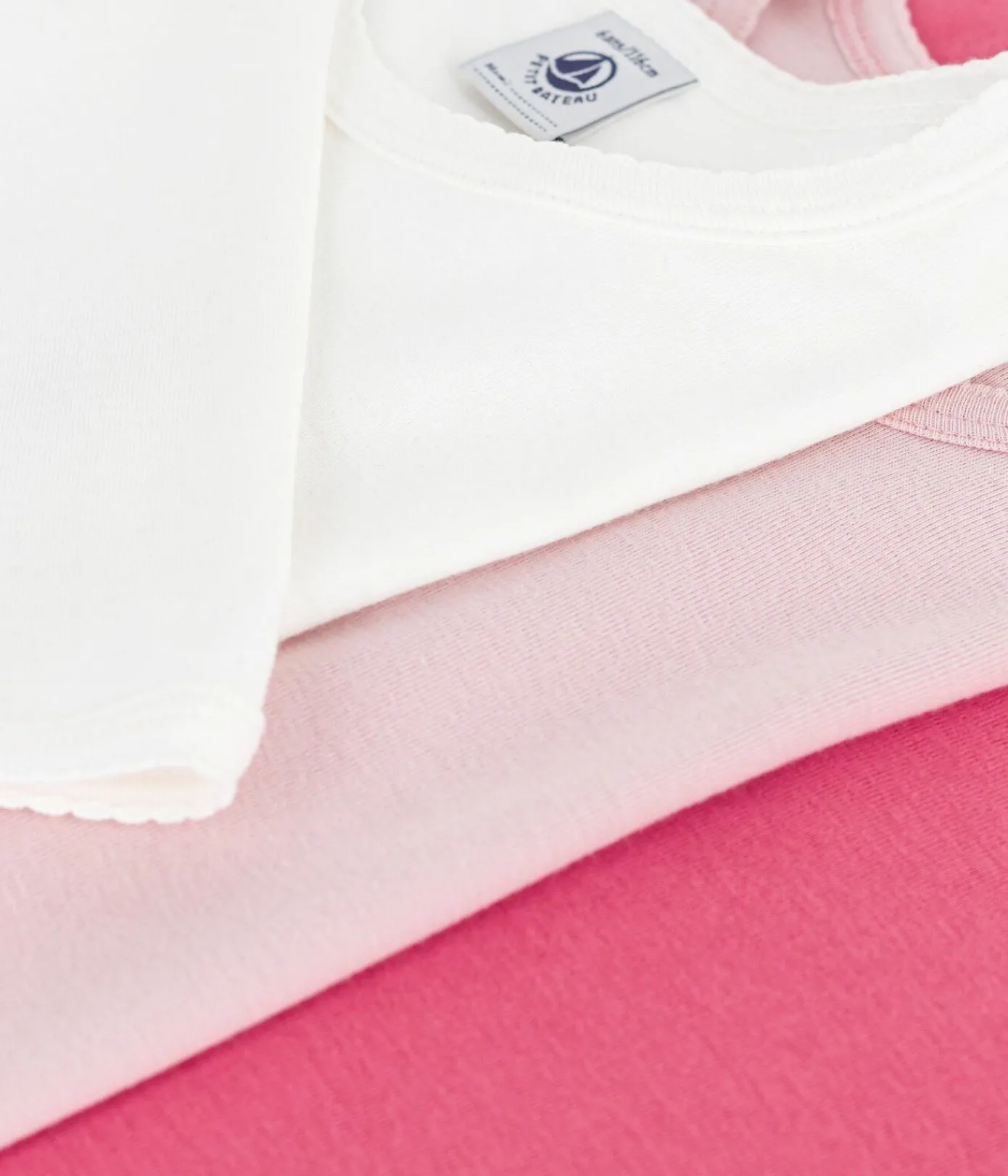 Petit Bateau Unterhemden, Tanktops|T-Shirts, Tops, Oberteile*Set langärmeliger Kinder T-Shirts aus einfarbiger Baumwolle variante 1