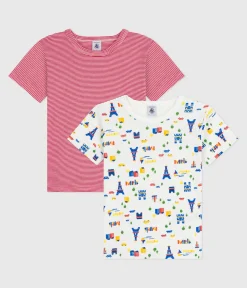 Petit Bateau Unterhemden, Tanktops|T-Shirts, Poloshirts, Hemden*Set langärmeliger Kinder T-Shirts aus Baumwolle mit Paris-Motiven variante 1