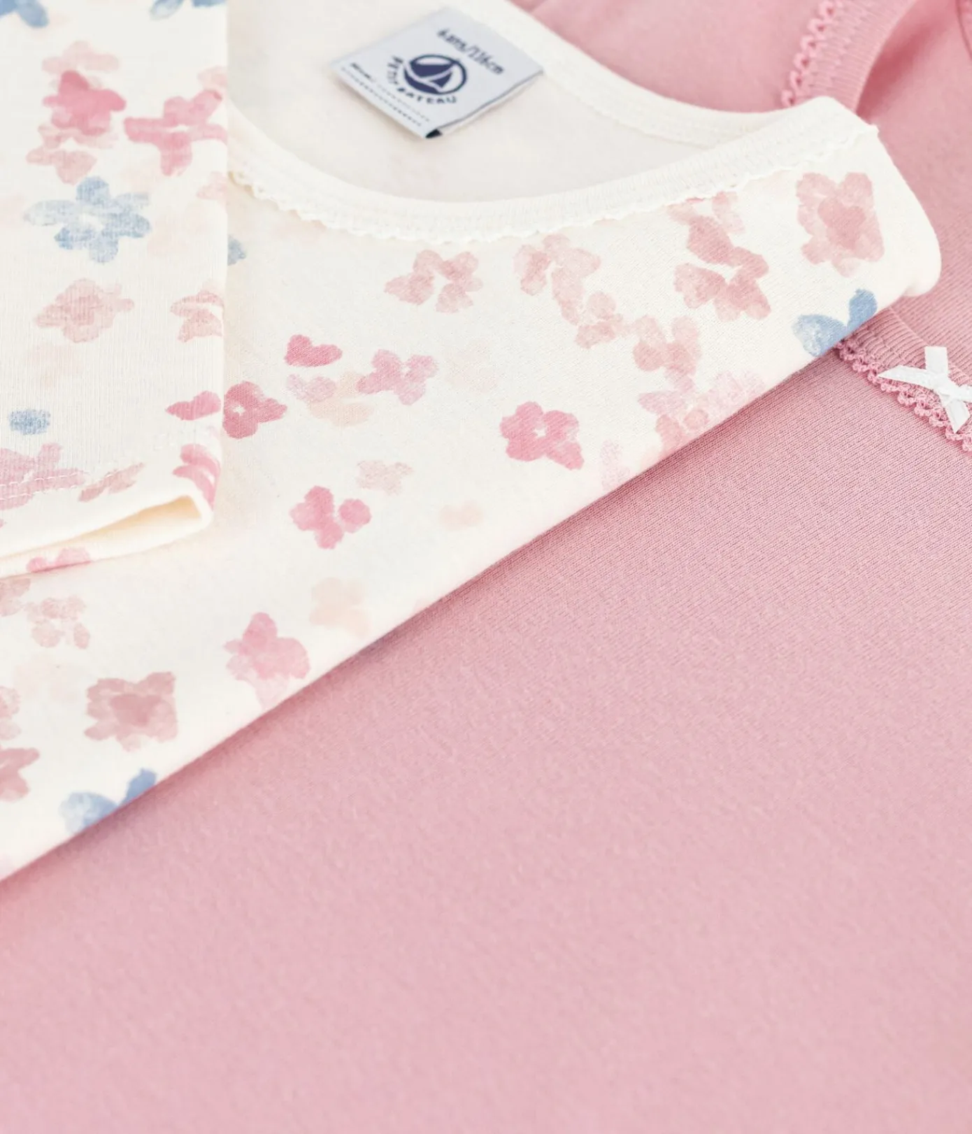 Petit Bateau Unterhemden, Tanktops|T-Shirts, Tops, Oberteile*Set langärmeliger Kinder T-Shirts aus Baumwolle mit Blumenmuster variante 1