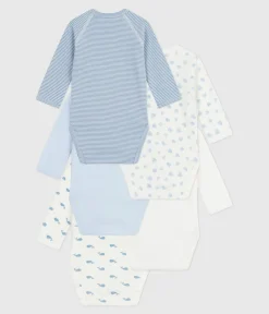 Petit Bateau Bodys|Newborn*Set langärmeliger Wickelbodys aus bedruckter Baumwolle variante 1