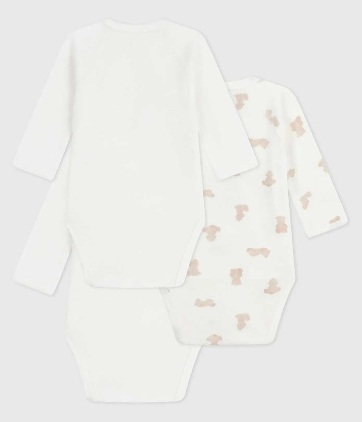 Petit Bateau Newborn|Bodys*Set langärmeliger Wickelbodys aus bedruckter Baumwolle variante 1