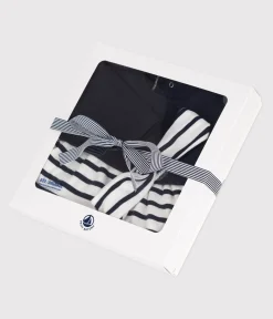 Petit Bateau Kleider*Set langärmeliges Baby-Kleid aus Doppeljersey und Baumwolle und dazu passendes Baby-Stirnband. variante 1