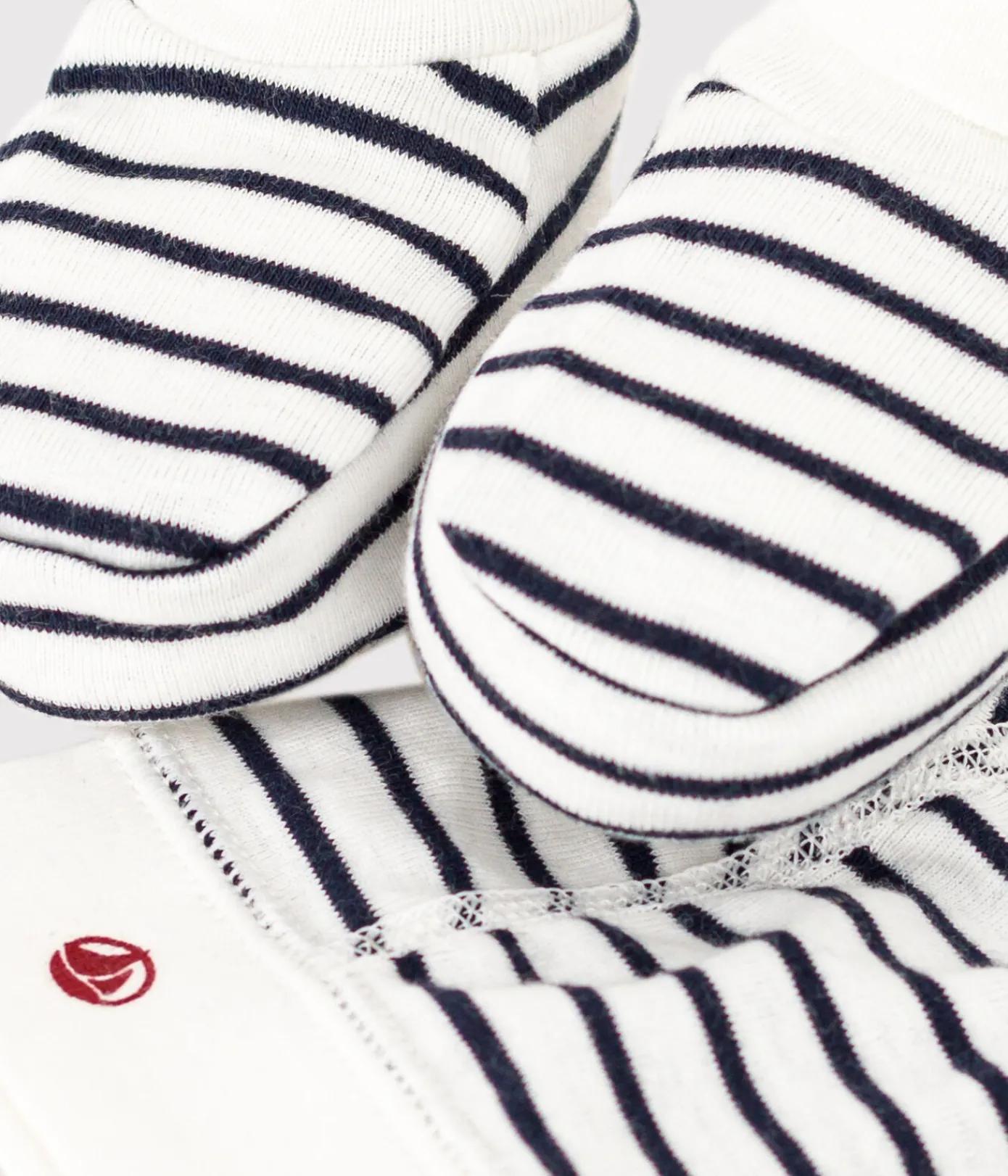 Petit Bateau Accessoires, Sonnenhüte, Caps|Socken, Schühchen*Set mit Mützchen und Babyschuhen mit Matrosenstreifen variante 1