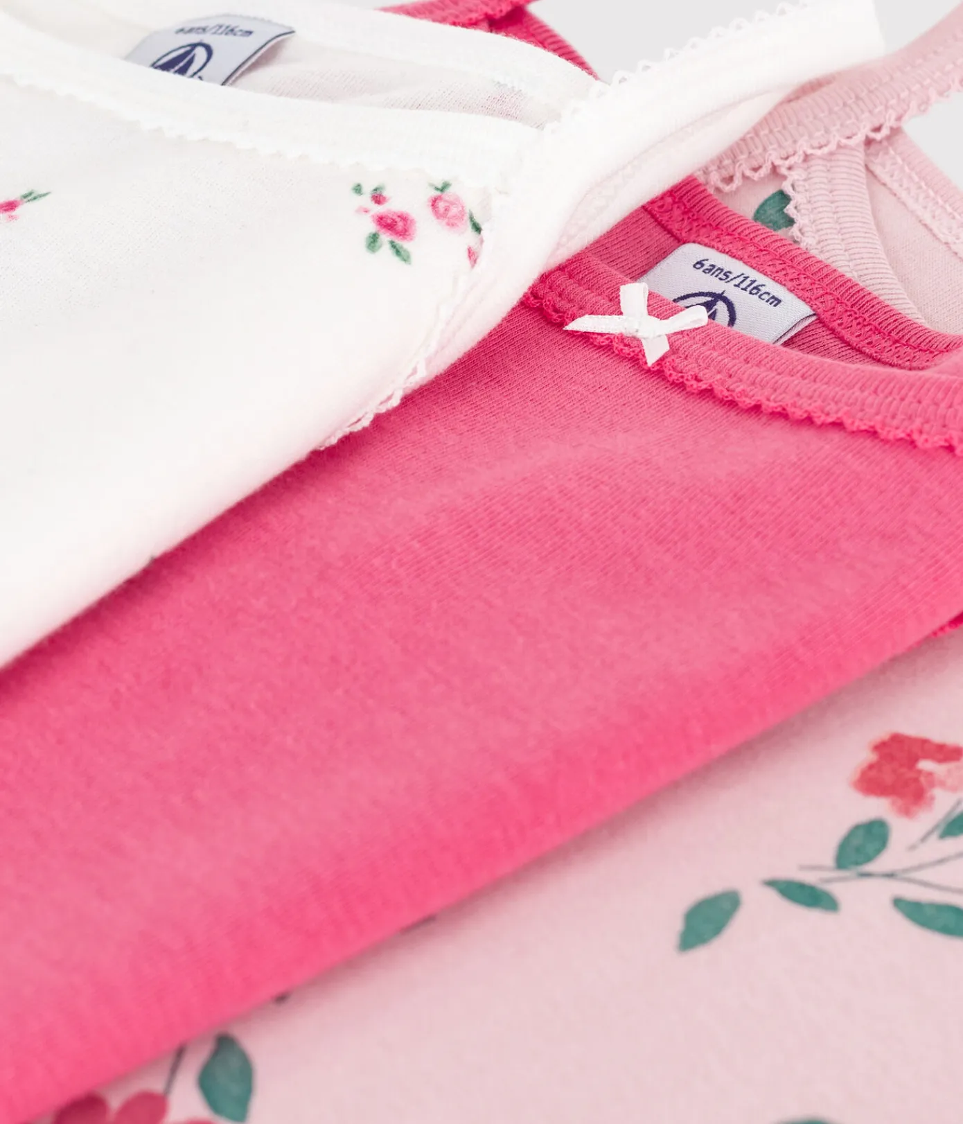 Petit Bateau Unterhemden, Tanktops|T-Shirts, Tops, Oberteile*Set Spaghetti-Tops aus Baumwolle mit Blumenmotiv variante 1