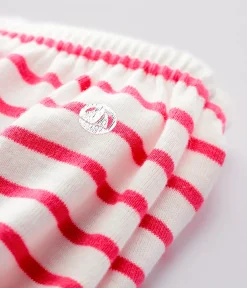 Petit Bateau Shorts, Hosen, Leggings*Slip mit Ringelstreifen für Mädchen weiss MARSHMALLOW/rosa GEISHA