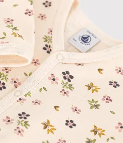 Petit Bateau Schlafanzüge, Strampler*Strampler aus aufgerautem Molton mit Blumenmotiv weiss AVALANCHE/ MULTICO