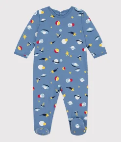 Petit Bateau Schlafanzüge, Strampler*Strampler aus aufgerautem Molton mit Weltraummotiven blau BEACH/ MULTICO