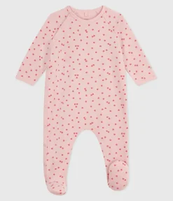 Petit Bateau Schlafanzüge, Strampler|Newborn*Strampler aus aufgerautem Molton mit Motiv rosa JOLI/weiss MULTICO