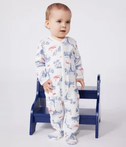 Petit Bateau Schlafanzüge, Strampler*Strampler aus Baumwolle mit Paris-Motiv weiss MARSHMALLOW/weiss MULTICO