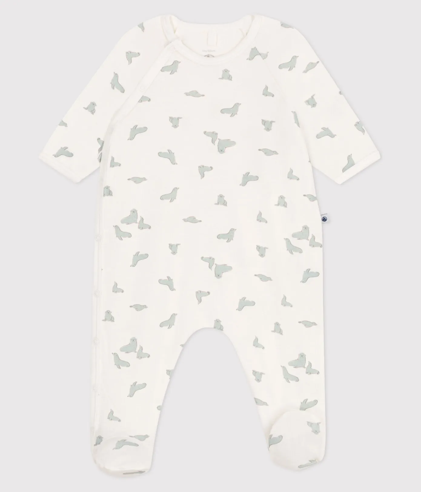 Petit Bateau Schlafanzüge, Strampler|Newborn*Strampler aus Baumwolle mit Seehund-Motiv weiss MARSHMALLOW/weiss MULTICO