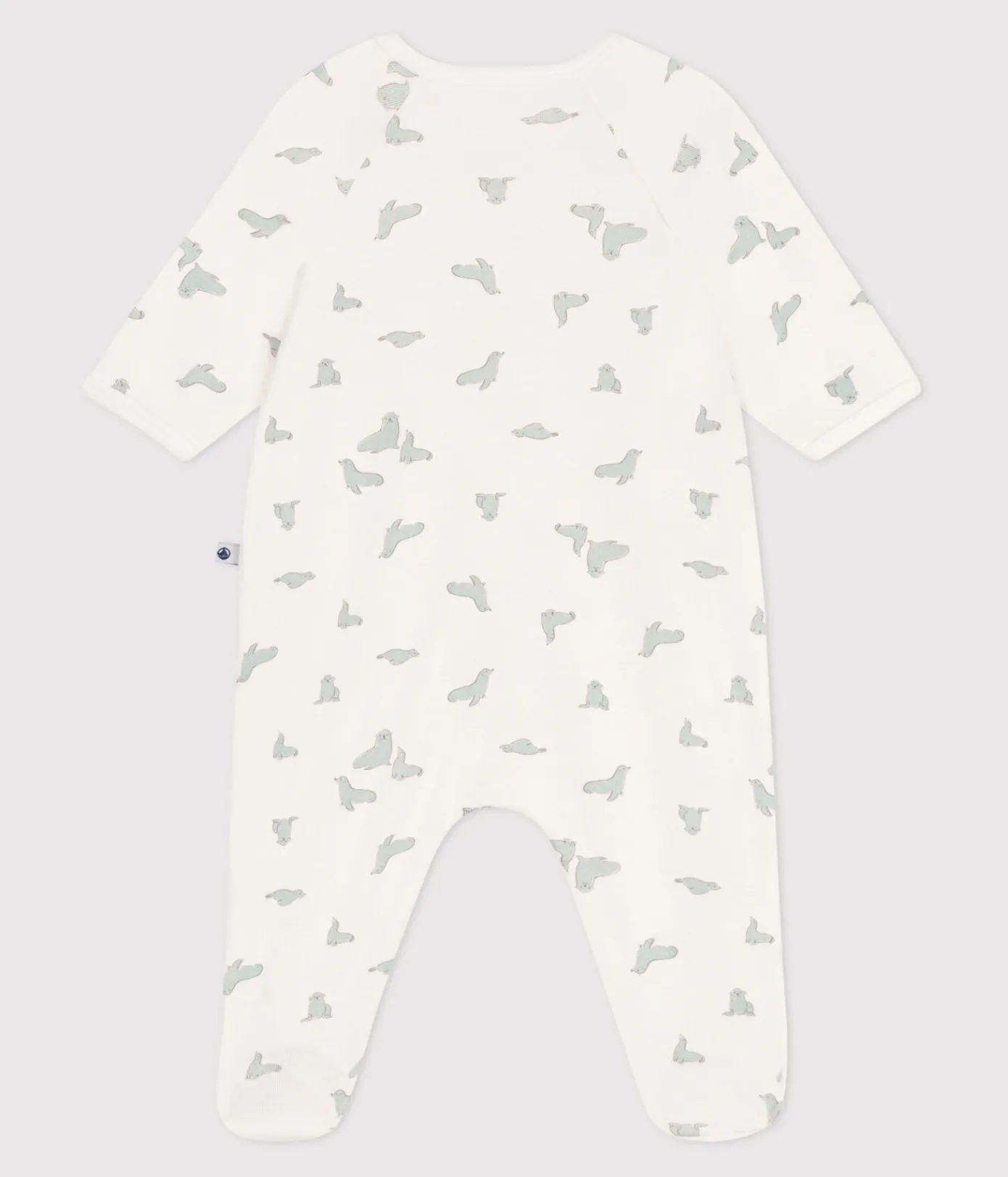 Petit Bateau Schlafanzüge, Strampler|Newborn*Strampler aus Baumwolle mit Seehund-Motiv weiss MARSHMALLOW/weiss MULTICO
