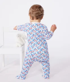 Petit Bateau Schlafanzüge, Strampler*Strampler aus Baumwolle mit Blümchen weiss MARSHMALLOW/weiss MULTICO