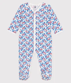 Petit Bateau Schlafanzüge, Strampler*Strampler aus Baumwolle mit Blümchen weiss MARSHMALLOW/weiss MULTICO