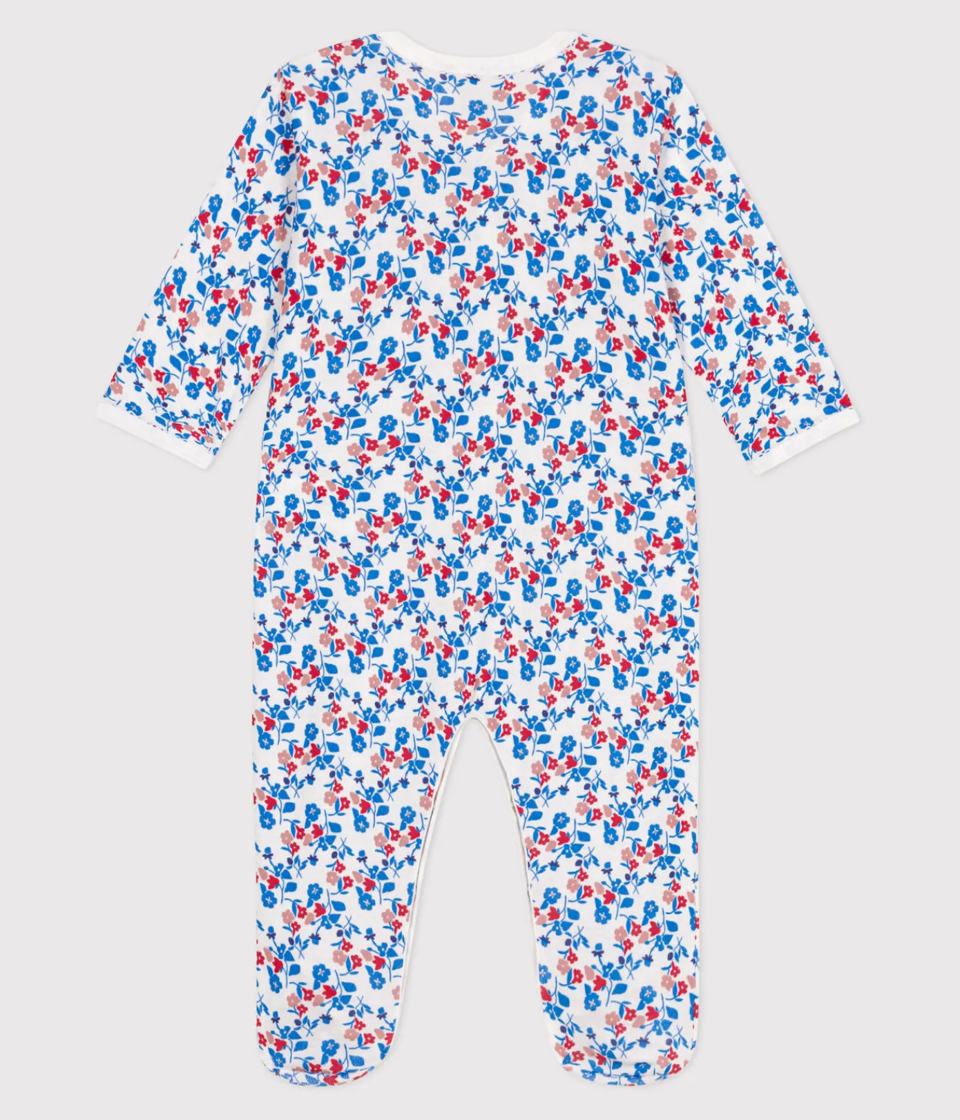 Petit Bateau Schlafanzüge, Strampler*Strampler aus Baumwolle mit Blümchen weiss MARSHMALLOW/weiss MULTICO