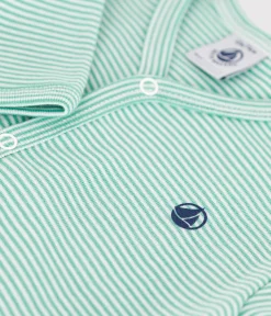 Petit Bateau Schlafanzüge, Strampler*Strampler aus Baumwolle mit Streifen grün ALOEVERA