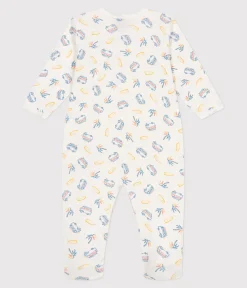 Petit Bateau Schlafanzüge, Strampler*Strampler aus Baumwolle mit Minibus weiss MARSHMALLOW/weiss MULTICO
