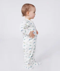 Petit Bateau Schlafanzüge, Strampler*Strampler aus Baumwolle mit Dinos weiss MARSHMALLOW/weiss MULTICO