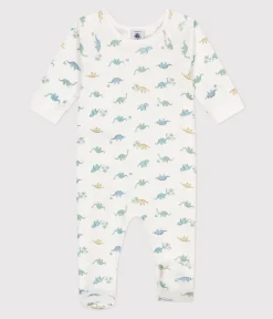 Petit Bateau Schlafanzüge, Strampler*Strampler aus Baumwolle mit Dinos weiss MARSHMALLOW/weiss MULTICO