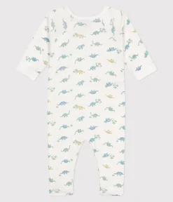 Petit Bateau Schlafanzüge, Strampler*Strampler aus Baumwolle mit Dinos weiss MARSHMALLOW/weiss MULTICO