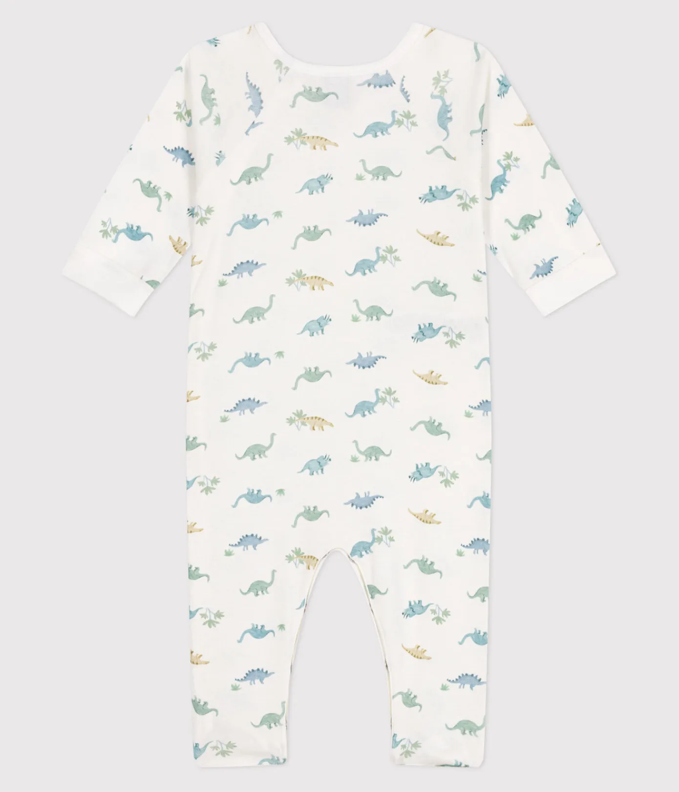 Petit Bateau Schlafanzüge, Strampler*Strampler aus Baumwolle mit Dinos weiss MARSHMALLOW/weiss MULTICO