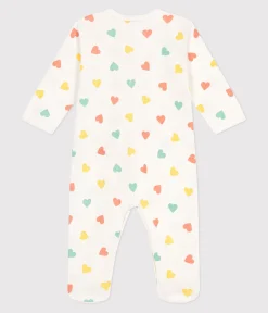 Petit Bateau Schlafanzüge, Strampler*Strampler aus Baumwolle mit Herzen weiss MARSHMALLOW/weiss MULTICO