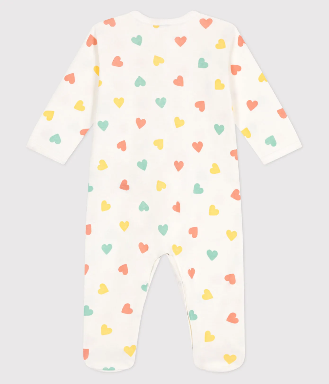 Petit Bateau Schlafanzüge, Strampler*Strampler aus Baumwolle mit Herzen weiss MARSHMALLOW/weiss MULTICO