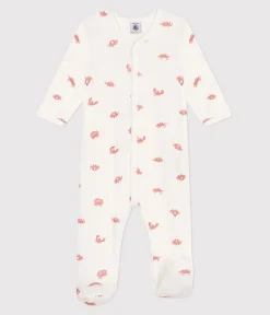 Petit Bateau Schlafanzüge, Strampler*Strampler aus Baumwolle mit Krebsen weiss MARSHMALLOW/weiss MULTICO