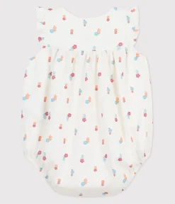 Petit Bateau Sets, Overalls & Latzhosen|Newborn*Strampler aus Baumwolle mit kleinen Feldblumen weiss MARSHMALLOW/weiss MULTICO