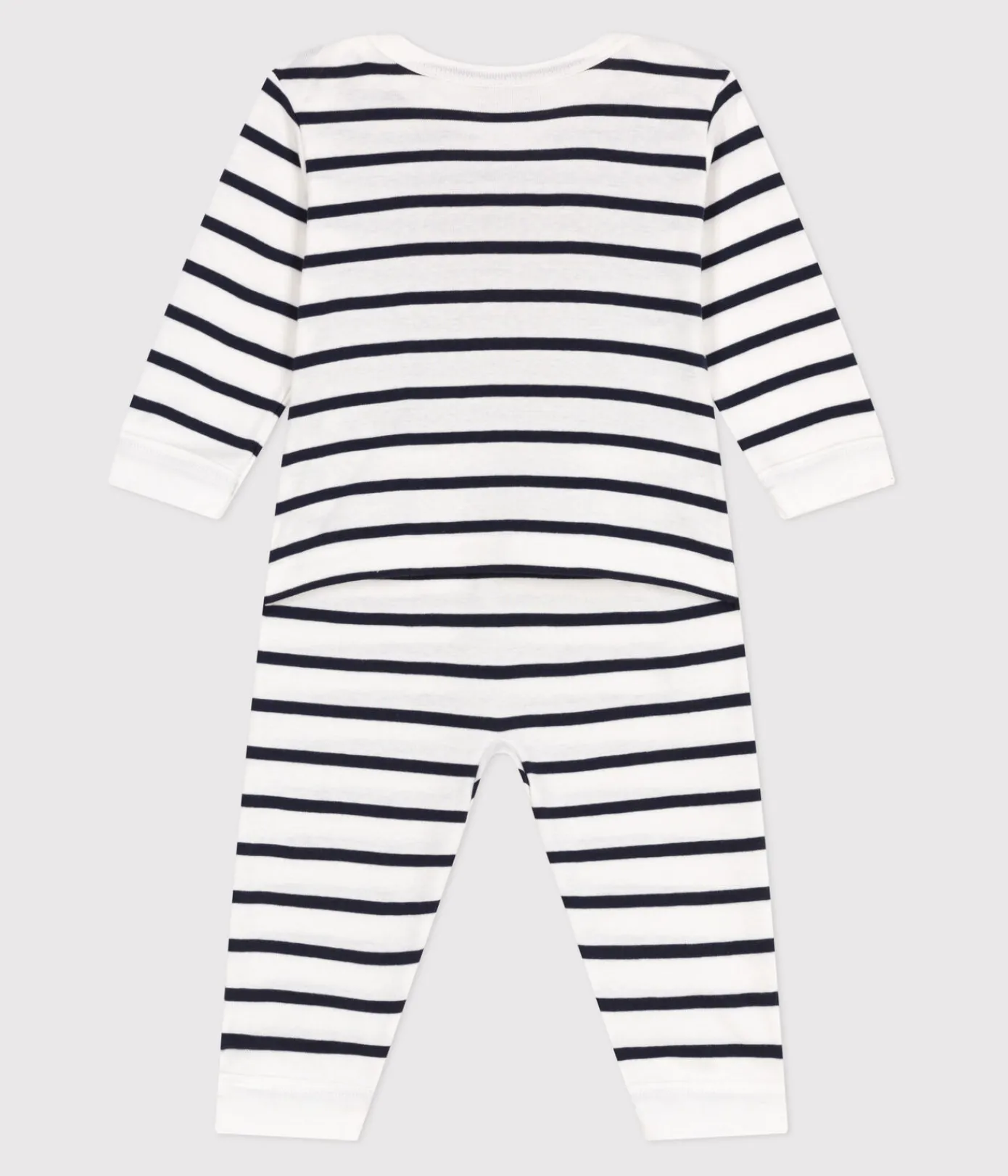 Petit Bateau Schlafanzüge, Strampler*Strampler aus Baumwolle ohne Druckknöpfe mit Herzmotiv weiss MARSHMALLOW/blau SMOKING