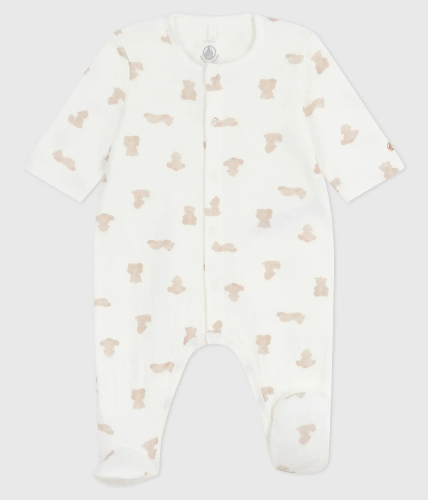 Petit Bateau Schlafanzüge, Strampler|Newborn*Strampler aus bedrucktem Doppeljersey MARSHMALLOW/ BRUN