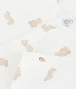 Petit Bateau Schlafanzüge, Strampler|Newborn*Strampler aus bedrucktem Doppeljersey MARSHMALLOW/ BRUN